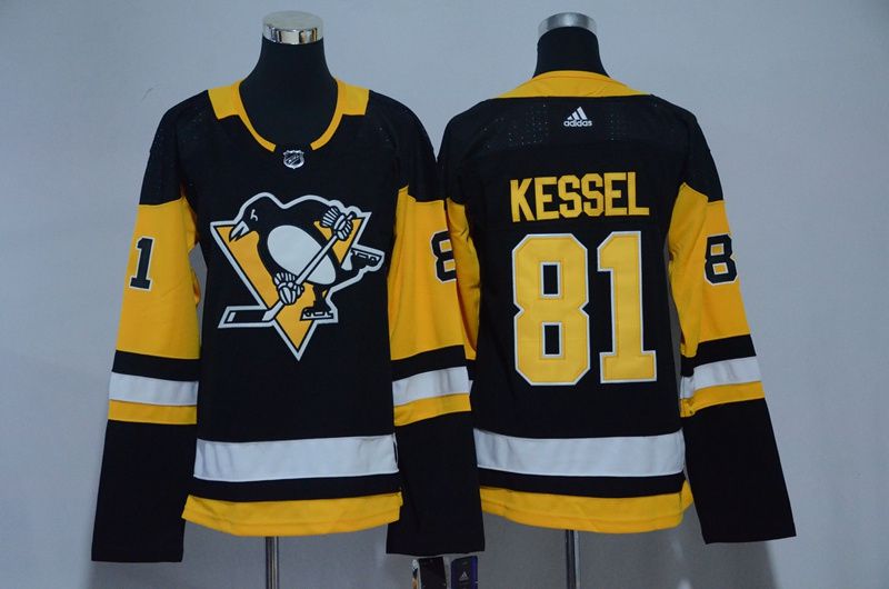 Women Pittsburgh Penguins 81 Kessel Black Hockey Stitched Adidas NHL Jerseys